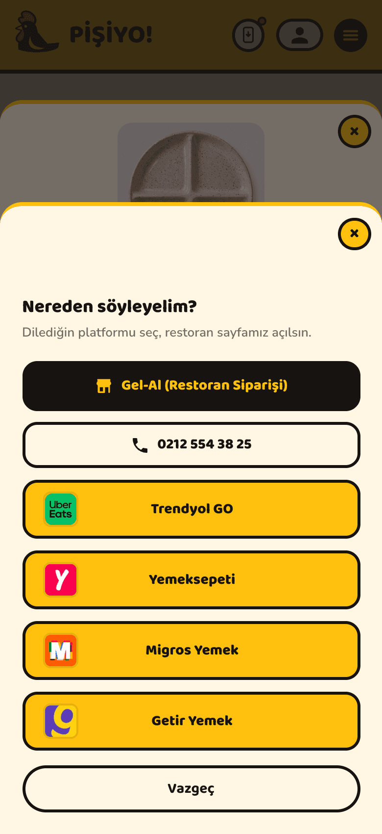 Sipariş kanalı yönlendirme (masa · paket · gel-al)